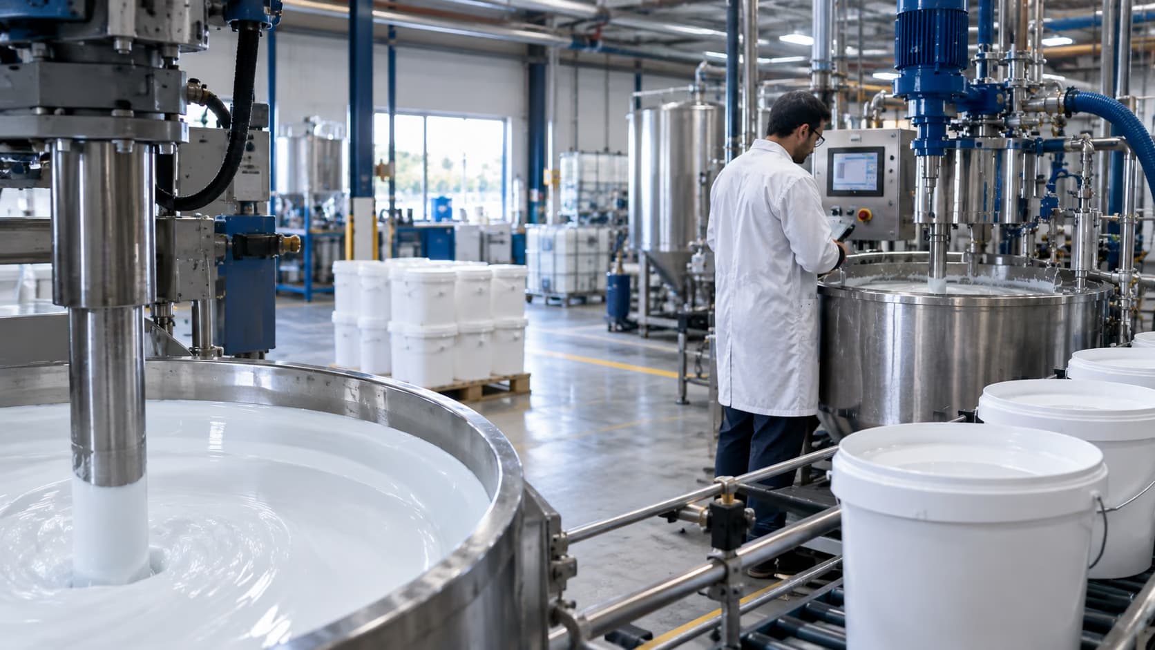 Impianto industriale di miscelazione e confezionamento